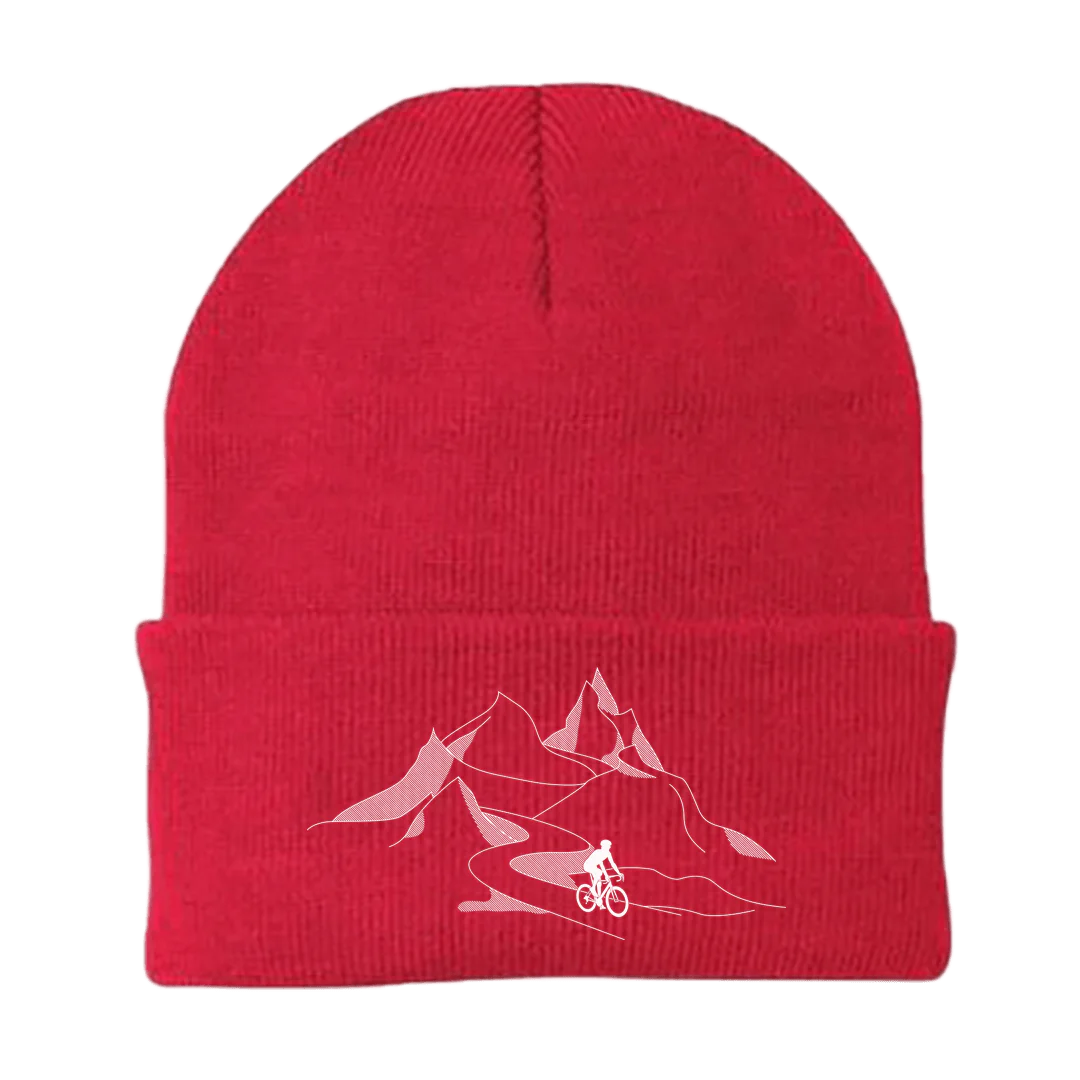 Mountain Cycling Embroidered Beanie