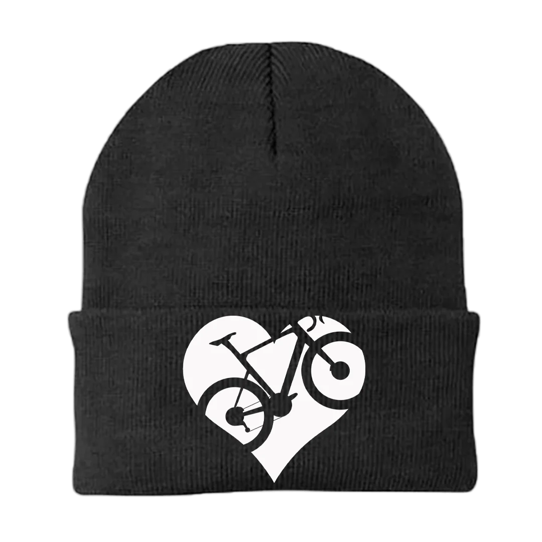 Heart Bike Embroidered Beanie