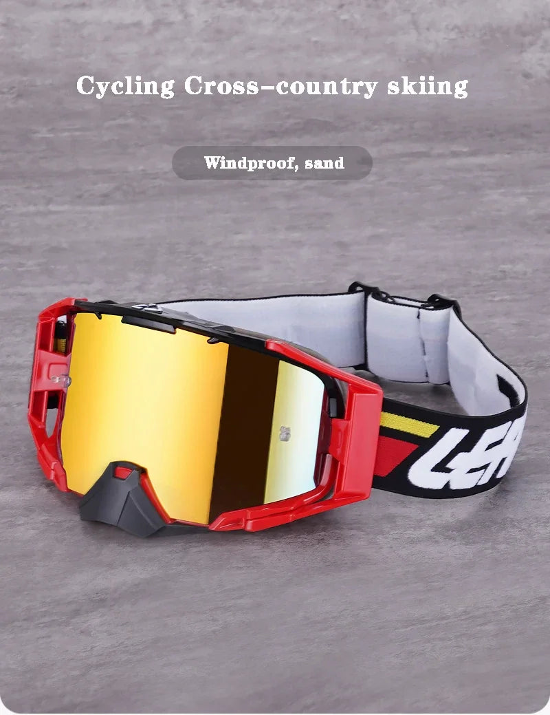 LEATT Motocross Glasses Motorcycle Sunglasses Man MTB ATV Mask Windproof Protection Skiing Cycling Racing Off-Road HD Goggles