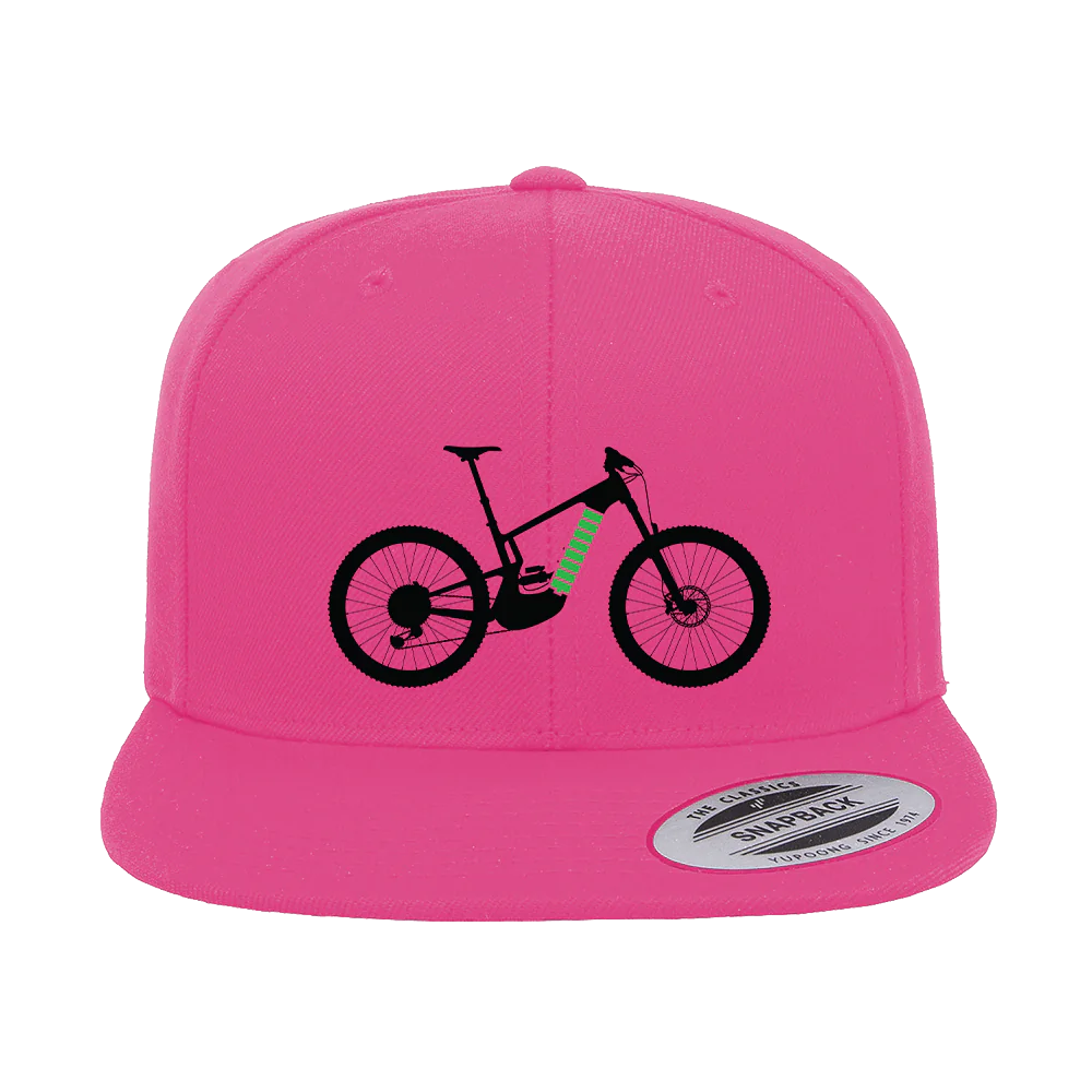 E Bike Embroidered Flat Bill Cap