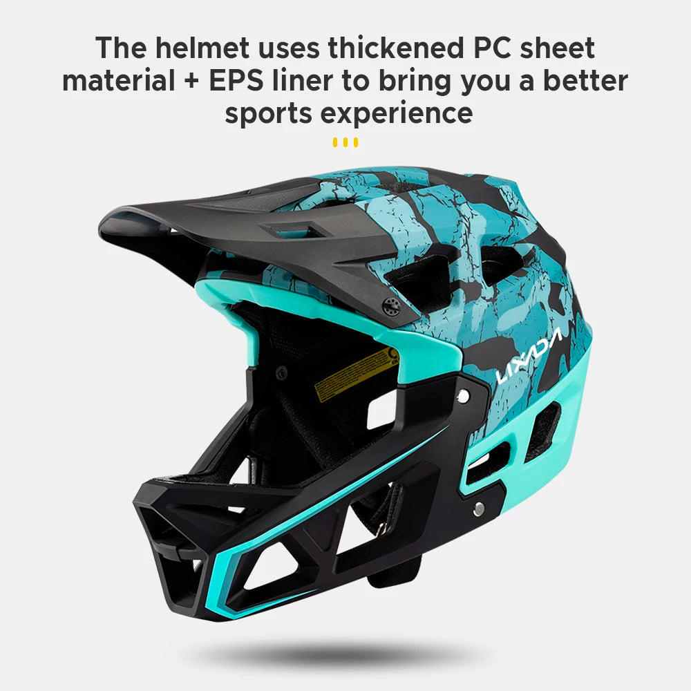 Full Face Mountain Bike Helmet Adult Racing Downhill MTB Helmet for Men/Women Adult with Visor 31 Vents MTB Bike Helmet