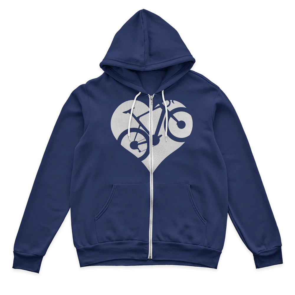 Heart Bike Zip Hoodie