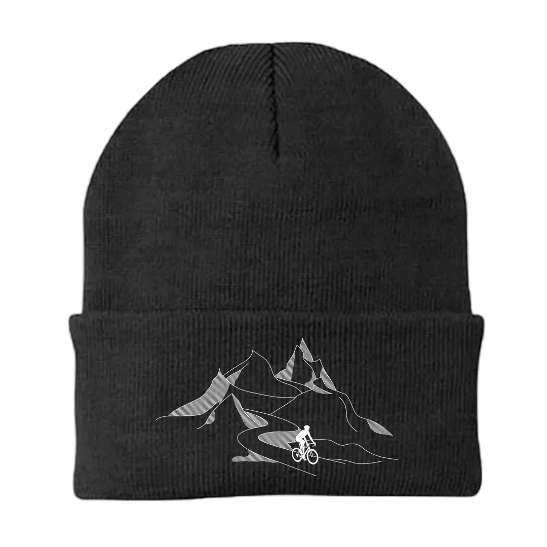 Mountain Cycling Embroidered Beanie