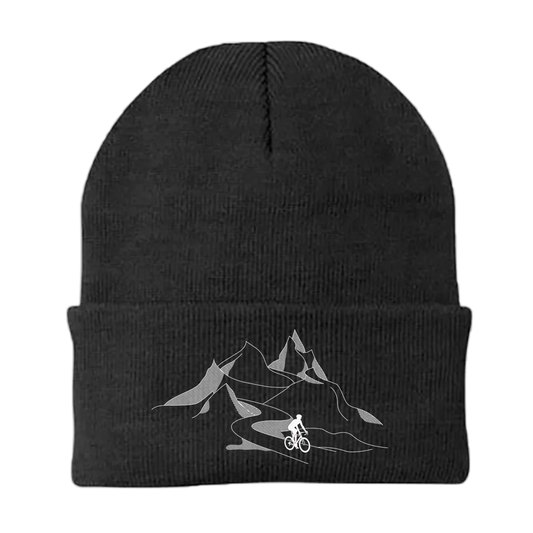 Mountain Cycling Embroidered Beanie